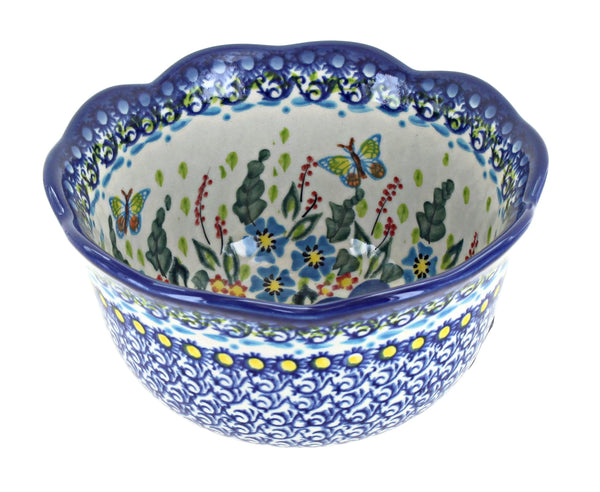 Garden of Blue Small Deep Scallop Bowl