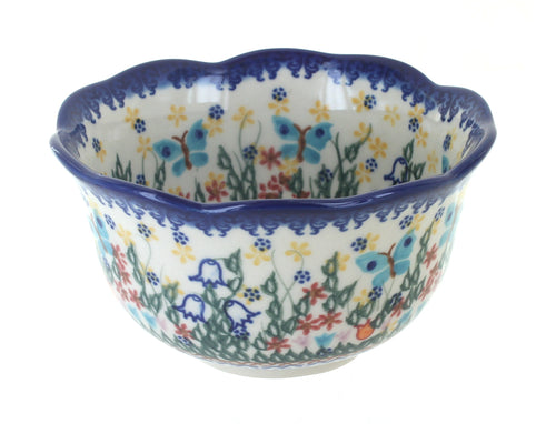 Polish Pottery Garden of Eden Small Deep Scallop Bowl