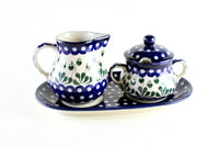 Alyce Large Cream & Sugar Set with Tray Polish Pottery