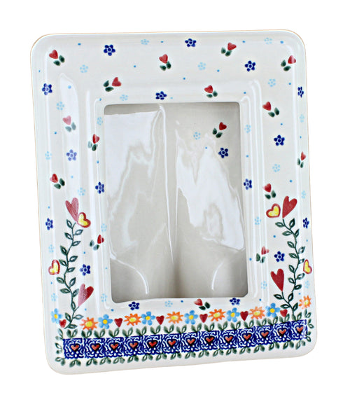 Polish Pottery Hearts & Flowers Frame