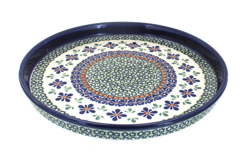 Polish Pottery Mosaic Flower Torte Plate