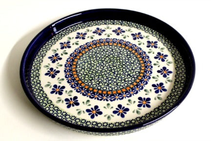 Mosaic Flower Torte Plate Polish Pottery