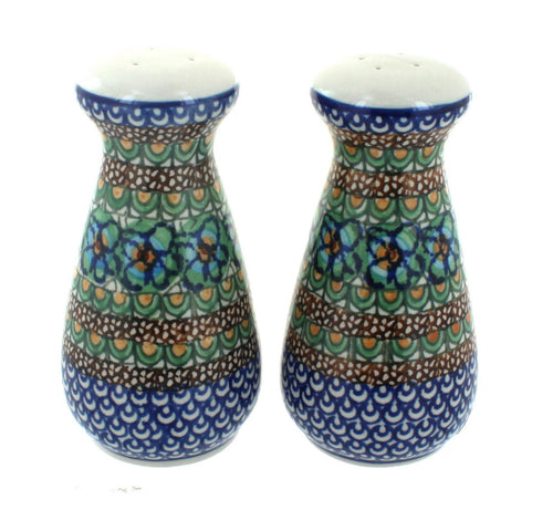 Polish Pottery Mardi Gras Large Salt & Pepper Shakers