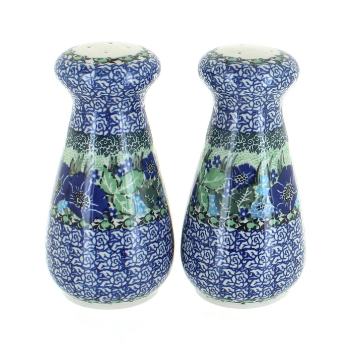 Polish Pottery Sapphire Fields Large Salt & Pepper Shakers