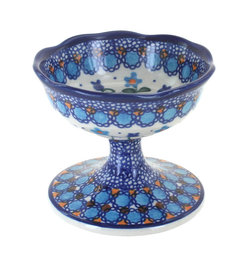 Polish Pottery Savannah Pedestal Dessert Bowl