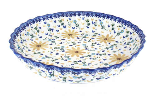 Polish Pottery Yellow Daisy Pie Plate