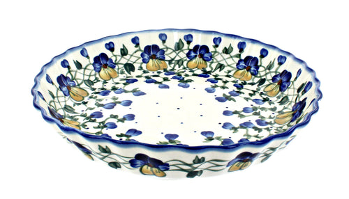 Polish Pottery Pansies Pie Plate