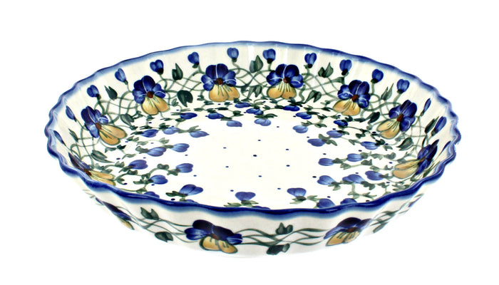 Polish Pottery Pansies Pie Plate