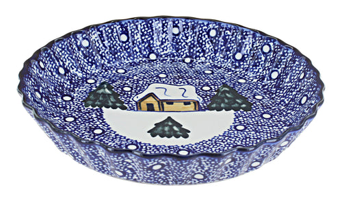 Polish Pottery Winter Forest Pie Plate