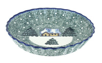 Polish Pottery Winter Forest Pie Plate - Green