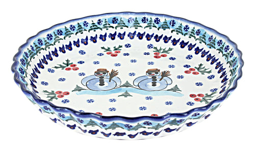 Polish Pottery Frosty Duo Pie Plate