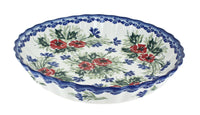 Polish Pottery Cherry Red Bouquet Pie Plate
