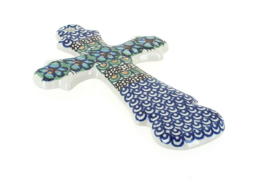 Polish Pottery Mardi Gras Cross