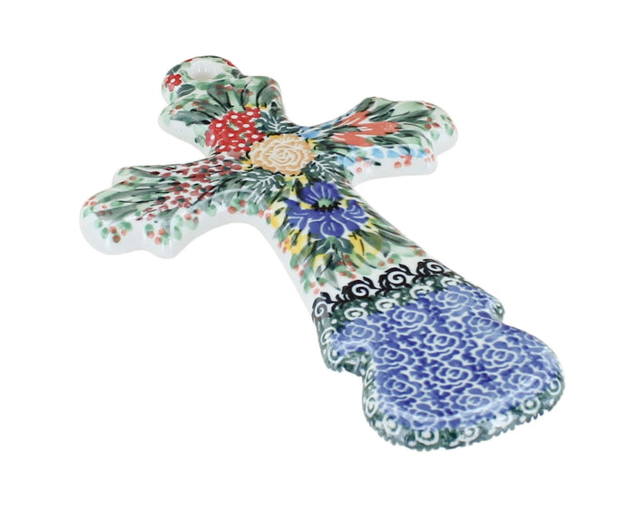 Polish Pottery Summer Blooms Cross