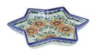 Polish Pottery Sunflower Splendor Star Dish