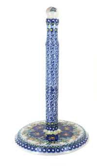 Polish Pottery Garden of Blue Paper Towel Holder