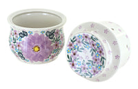 Lilac Garden French Butter Dish Polish Pottery