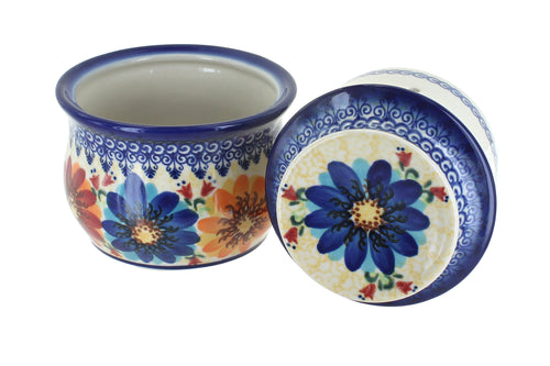 Autumn Burst French Butter Dish Polish Pottery
