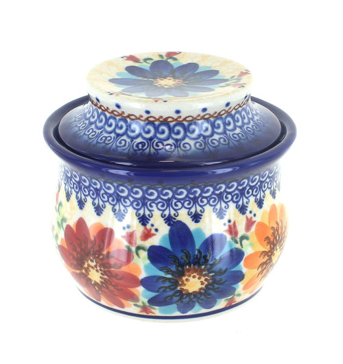 Polish Pottery Autumn Burst French Butter Dish