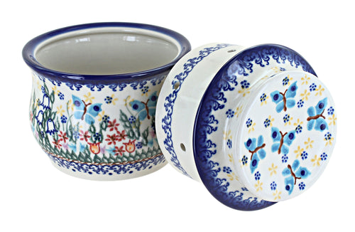 Garden Of Eden French Butter Dish Polish Pottery