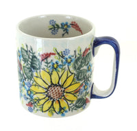 Polish Pottery Sunflower Maze Coffee Mug