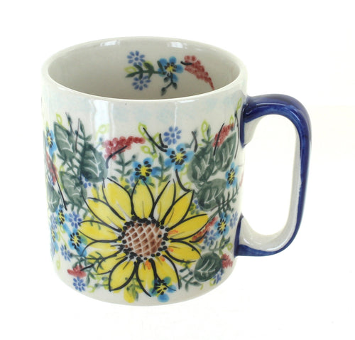 Polish Pottery Sunflower Maze Coffee Mug