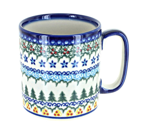 Polish Pottery Holiday Pine Coffee Mug
