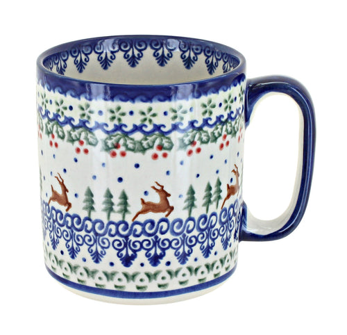 Polish Pottery Reindeer Delight Coffee Mug