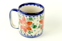 Poinsettia Coffee Mug Polish Pottery