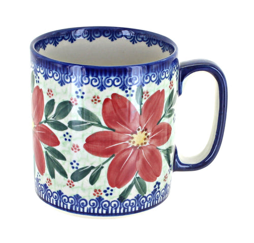Polish Pottery Poinsettia Coffee Mug