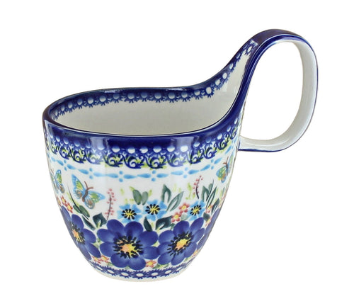 Polish Pottery Garden of Blue Soup Mug
