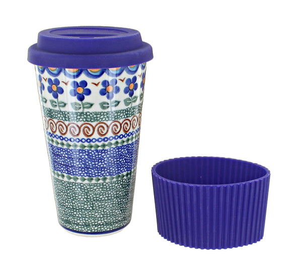 Aztec Flower Travel Coffee Mug