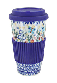Garden of Eden Travel Coffee Mug Polish Pottery