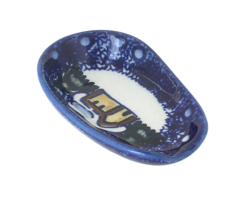 Polish Pottery Winter Forest Small Spoon Rest