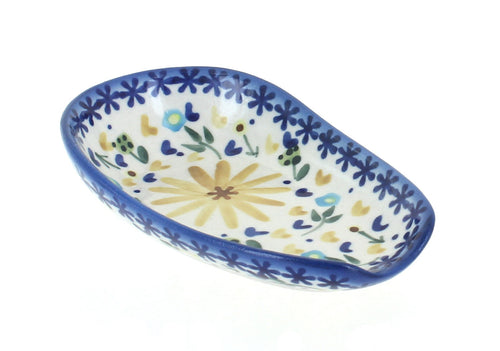 Polish Pottery Yellow Daisy Small Spoon Rest