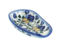 Polish Pottery Pansies Small Spoon Rest