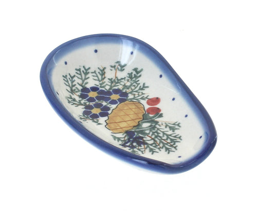 Polish Pottery Pinecone Small Spoon Rest