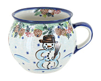 Polish Pottery Little Snowman Bubble Soup Mug