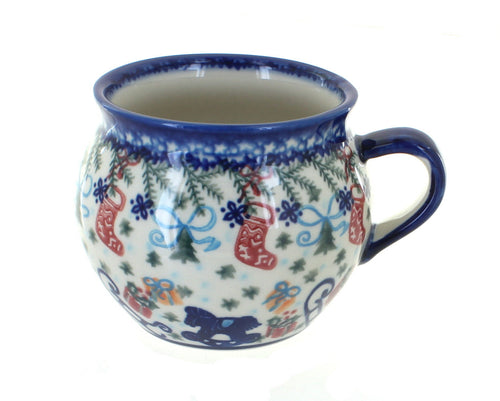 Polish Pottery Christmas Bounty Bubble Soup Mug