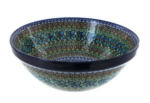 Polish Pottery Mardi Gras Medium Serving Bowl