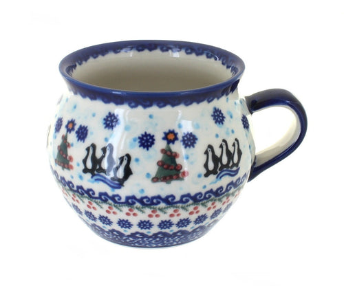 Arctic Holidays Bubble Soup Mug Polish Pottery