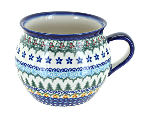 Polish Pottery Holiday Pine Bubble Soup Mug