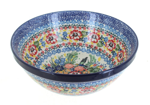 Polish Pottery Hummingbird Medium Serving Bowl