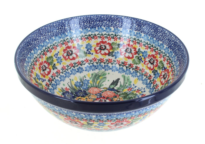 Polish Pottery Hummingbird Medium Serving Bowl