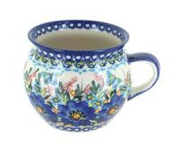 Polish Pottery Garden of Blue Bubble Soup Mug