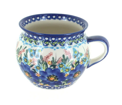 Polish Pottery Garden of Blue Bubble Soup Mug