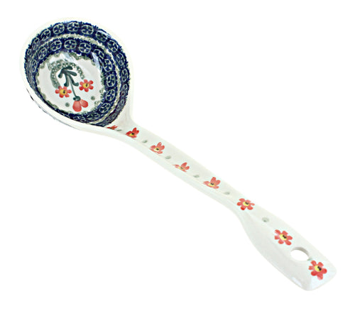 Polish Pottery Peach Posy Soup Ladle