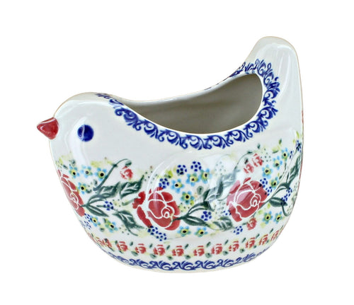 Polish Pottery Rosie Bird Basket