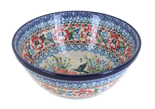 Polish Pottery Hummingbird Small Serving Bowl