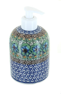 Polish Pottery Mardi Gras Soap Dispenser